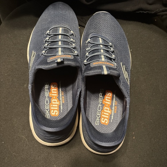 Skechers Navy and Orange Slip-On Shoes - Picture 2 of 3